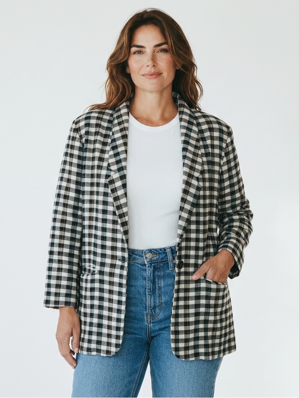 Plaid Vintage Rainbow Blazer size 14 - Picture 1 of 7